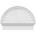 thumbnail image 3 of Ekena Millwork 24"W x 18-3/4"H x 2-3/4"P Half Round Sunburst Architectural Grade PVC Combination Pediment, 3 of 7