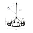 thumbnail image 7 of Aiwen Modern Oversize Wagon Wheel Chandelier, Rustic Ceiling Light Fixture For Living Room, Dining Room, Kitchen Decorative Light, 7 of 7