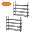 thumbnail image 6 of 2 Set 4-Tier Shoe Rack Organizer - Stylish Gray Storage Shelf for Bedroom, Entryway, Hallway & Closet - Free Standing Design Holds Up to 40 Pairs of Shoes, 6 of 10