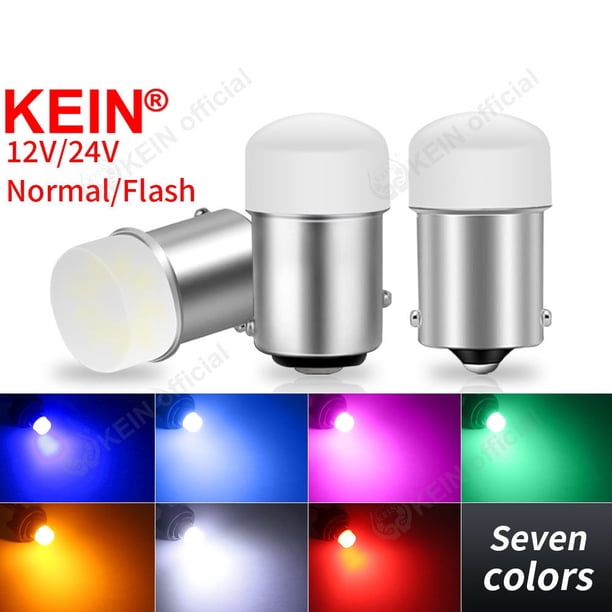 KEIN Flash 12V 24V Luz Led Para Camión 1156 1157 De Freno Estroboscópica BA15S P21W BAY15D P21/5W S25 Señal De Giro De Coche Parada De Marcha Atrás Antiniebla Auto Motocicleta 9SMD 3014
