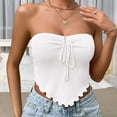 thumbnail image 2 of Top cruzado sin mangas, top cruzado con cuello halter y volantes para mujer Top cruzado con cuello halter Instalación sin esfuerzo, 2 of 5