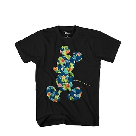 - Mickey Mouse Walking Tropical Classic Vintage Licensed Men’s Graphic T-Shirt Black
