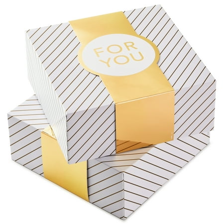 Hallmark For You Christmas Multi-color Paper Large Gift Boxes, with Wrap Bands (2 Count) 10" x 10"