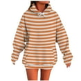 thumbnail image 2 of Odbmxy Hooded Sweatshirts for Women Orange Long Sleeve Womens Plus Size Tops Athleisure Pocket Loose Striped Sweatshirts,XL, 2 of 5