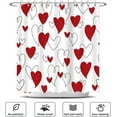 thumbnail image 4 of Red Heart Shower Curtain, Polka Dot Sweethearts Love Valentine''s Day Line Heart Bathroom Fabric Shower Curtain Sets for Bathroom with 12 Hooks 72"x72" Love Heart Shower Curtain Sets, 4 of 7