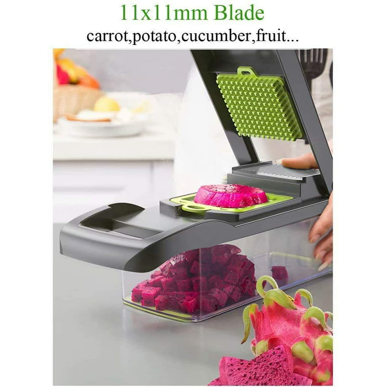 Ainstru Vegetable Chopper Mandoline Slicer Adjustable Vegetable Cutter Safe  Multi-purpose Food Vegetable Slicer for Kitchen (Gray)