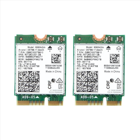 2X 9560NGW WiFi Card 1730Mbps AC 9560 Dual Band 2.4G 5G Bluetooth 5.0 802.11Ac M.2 CNVI 9560NGW Wireless Adapter