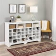 thumbnail image 2 of Pemberly Row Console Polyvalente en Bois pour Chaussures 36 Cubby 60 Pouces en Blanc, 2 of 10
