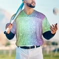 thumbnail image 6 of Balery Beautiful Glitter Baseball Jersey for Men Casual Button Down Shirts Short Sleeve Active Team Sports Uniform-3X-Large, 6 of 9