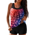 thumbnail image 2 of Jsaierl 2 Piece Tankini Swimsuits Women Tummy Control Casual Beach Print Push Up Swimwear Ladies Tankini Tops with Swim Shorts Tankini Bathing Suits S-2XL, 2 of 5
