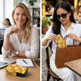 thumbnail image 4 of SEANATIVE Soft Neoprene Zipper Eyeglasses Pouch with Double Compartment Glasses Case Water-Resistant Lightweight Portable Eyewear Holder Bag for Women Men Travel, Yellow Daisy Print, 4 of 7