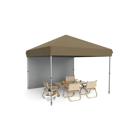 Kselythan 10x10Ft Pop Up Canopy Tent Instant Portable Shelter With 1Pcs Sidewalls 4 Sandbags Easy Outdoor Sun Shade Beach Tent For Events Parties Camping Patio Outdoor Activities