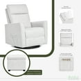 thumbnail image 5 of Evolur Aria Swivel Glider with Ottoman / Swivel Glider / Easy assembly Leisure Chair, Fog Grey, 5 of 11