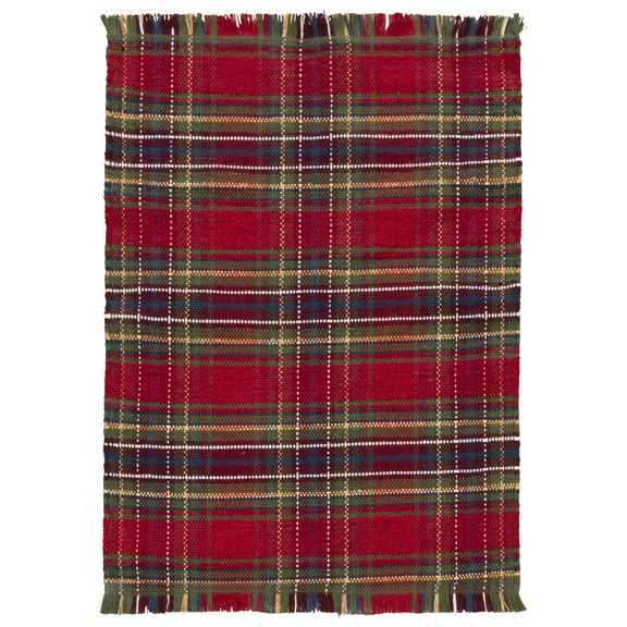 Better Homes & Gardens Red Corin Plaid Woven Indoor Rug, 26"x36"