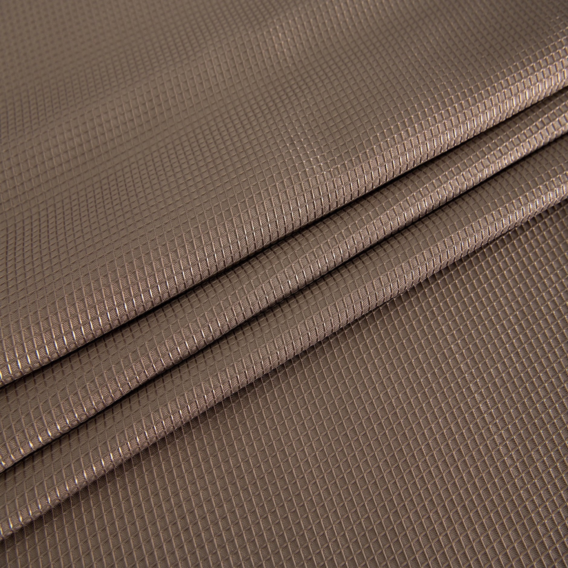 Dainty Home Waffle Weave Textured Fabric Shower Curtain, 70” x 72", Mocha