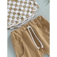 thumbnail image 6 of NZNDSHD Toddler Boys Summer Outfit Sets Sleeveless Checkerboard Print Vest + Solid Color Drawstring Shorts, 6 of 8