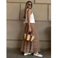 thumbnail image 4 of Women's Tulle Midi Skirt Elastic High Waist A-Line Ruffle Tiered Layered Mesh Puffy Long Maxi Skirt, 4 of 11