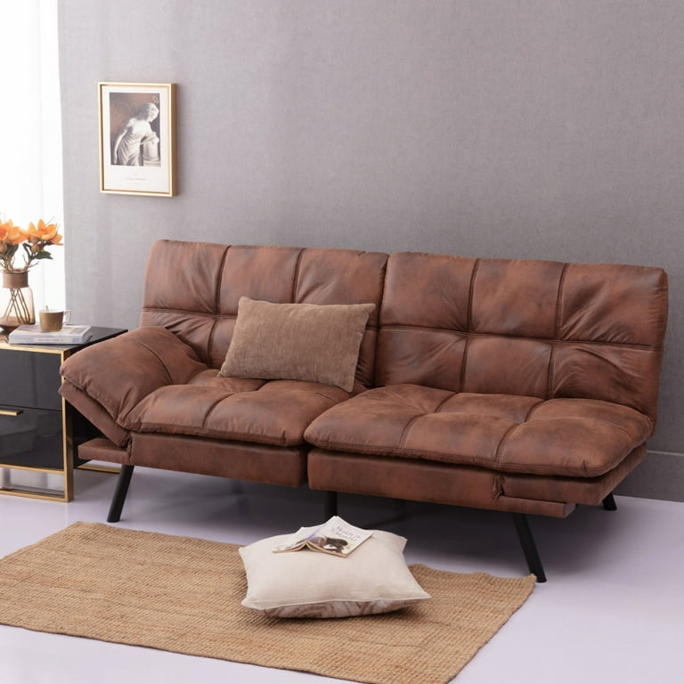 Convertible Memory Foam Futon Couch Bed, Modern Folding Sleeper Sofa Modern  Loveseat, Accent Sofa, Folding Futon Sofa Bed,Brown - Yahoo Shopping