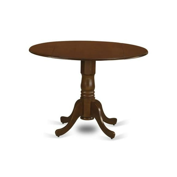 Dublin Round Table with Two 9 in. Drop Leaves in Saddle Brown Finish