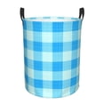 thumbnail image 2 of YFYANG Waterproof Laundry Hamper, Light Blue Plaid Pattern Laundry Basket Oxford Fabric with Handle Foldable, S, 2 of 8