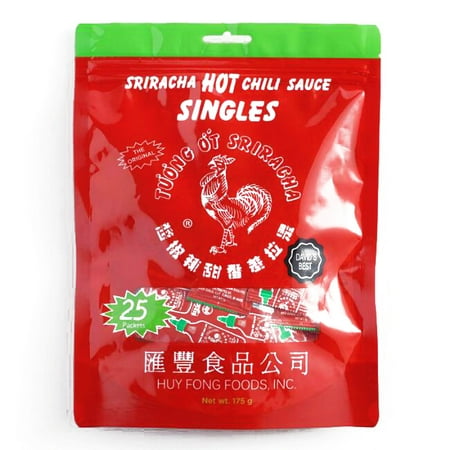 Sriracha Hot Chili Paste - Sriracha Hot Chili Sauce Single Packets 25 Count .25 oz each (4 Items Per Order, not per case)