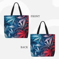 thumbnail image 2 of Disketp Red And Blue Leaves Bolsa Tote de Lona para Mujer, Bolso de Hombro y Cruzado con Cierre de Cremallera, 2 of 7