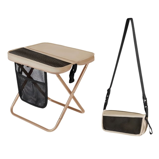 WUSUOWEI 2PCS Portable Collapsible Stool and Bag,Folding Chair with Storage Pouch,Lightweight and Handy Operation,Convertible Satchel for Hands,Compact Tools for Hiking,Fishing,Camping,Festivals