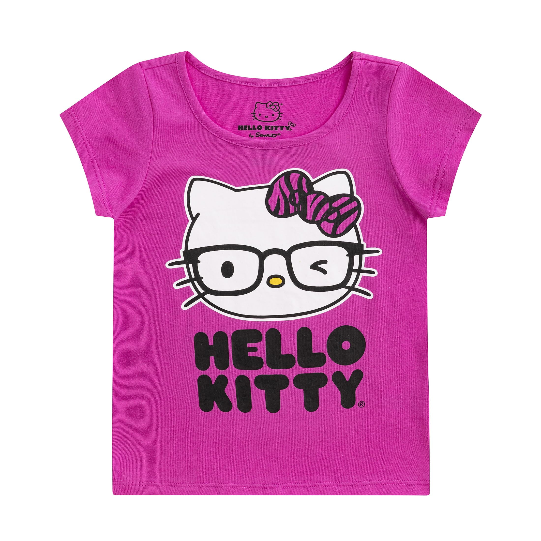 Hello Kitty Sanrio Short Sleeve T-Shirt (Girls), 4 Pack, Sizes 2T-12