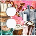 thumbnail image 2 of Metal Light Switch Wall Plate Outlet Cover (Coffee Espresso Mocha Bag Filter Maker Pink - Single Duplex Single Toggle), 2 of 2