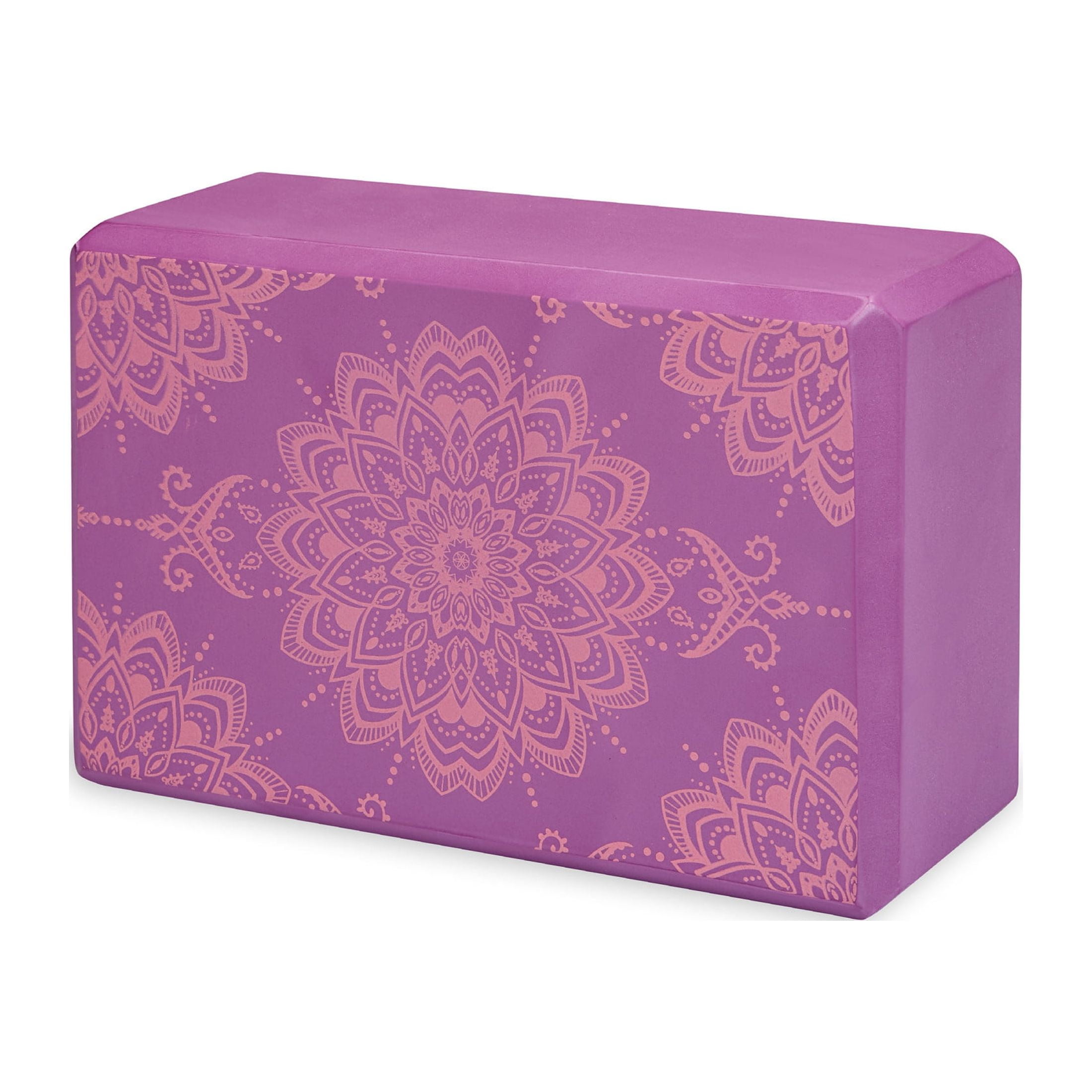 Gaiam Printed Fashion Yoga Block, Made from Sturdy Foam, Pink