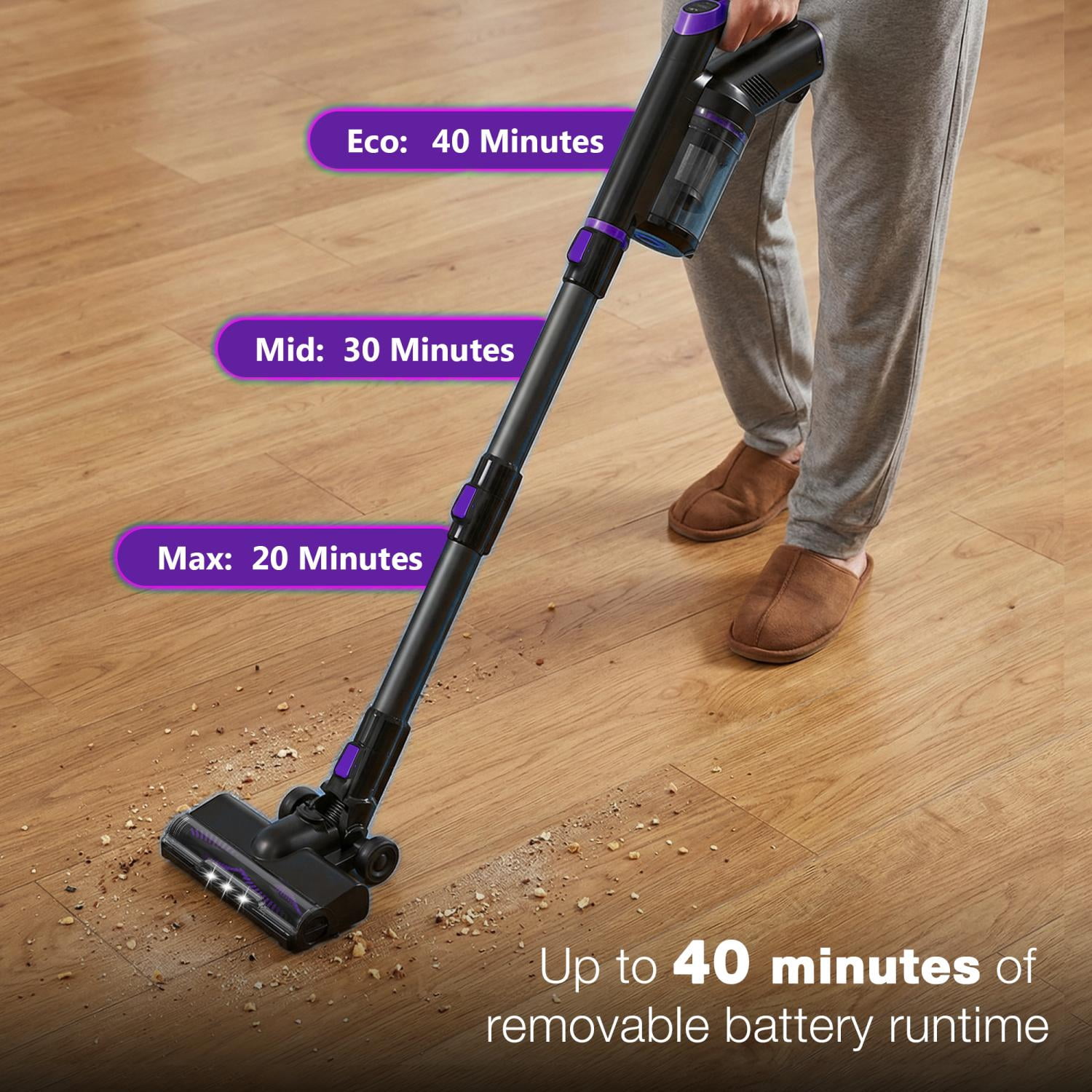 Maircle Cordless Vacuum Cleaner, 40Kpa Powerful Suction Stick Vacuum with LED Display for Home Carpet Hard Floor Pet Hair