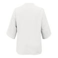 thumbnail image 4 of SNKSDGM Women's Plus Casual Easter Shirt Womens Shirts Plus Size Long Sleeve New Women Fashion Petal Sleeve Tops Loose V Neck Chiffon Shirt Tops for Women Over 50, 4 of 4