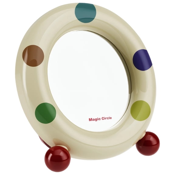 Dopamine Makeup Mirror, Desktop Mirror with Stand, Portable Cosmetic Mirror for Home Vanity, Adjustable Angle, Smooth Edges, Bobo Cream Red