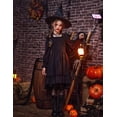 thumbnail image 5 of Arshiner Girls Dresses Puff Long Sleeve Fall Winter Smocked High Low Swing Midi Dress with Pockets, 5 of 6