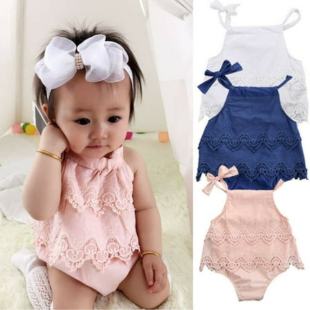 

Pudcoco Newborn Infant Baby Girl Bodysuit Floral Romper Outfits Sunsuit Clothes
