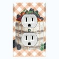 thumbnail image 1 of Metal Light Switch Wall Plate Outlet Cover (Vanilla Chocolate Peach Fruit Berry Cake - Single Duplex), 1 of 2