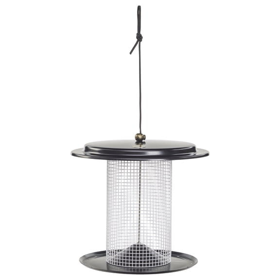 Birds Choice Modern Farmhouse Metal Sunflower Seed Hanging Bird Feeder, Black/White