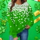 thumbnail image 4 of Xuyuer St. Patrick's Day Sweatshirt for Women Irish Shamrock Pullover Shirts Tops Raglan Sleeve Lucky Leaf Clover Shirt Women St. Patrick's Day Sweatshirts, 4 of 7