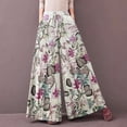 thumbnail image 2 of Jxximdong Pants for Women Women's Casual Floral Printed Pants Belt Elastic Waist Wide Leg Pants Pocket Long Pants Red M Trousers, 2 of 8