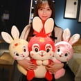 thumbnail image 2 of LIWEN Plush Rabbit Toy Soft Touch Vivid Expression Accompany Chinese New Year Animal Stuffed Doll Toy for Gift, 2 of 8