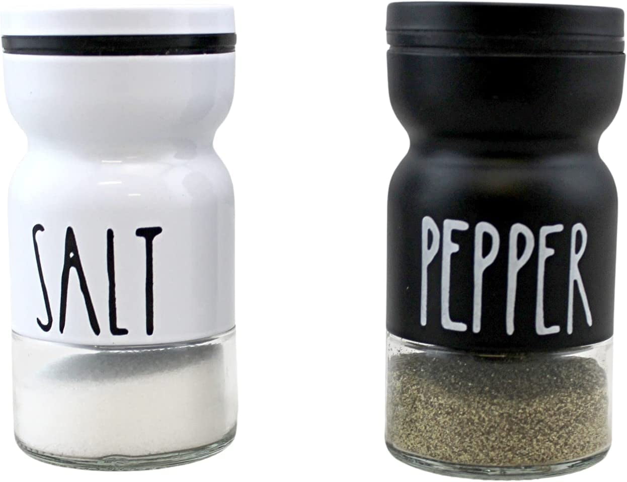 Dependable Industries Salt and Pepper Shaker Set Adjustable Pour Holes