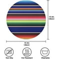 thumbnail image 4 of Coolnut Mexican Serape Blanket Stripes Colorful Round Placemats Durable Non-Slip Table Mat Heat and Stain Resistant Placemat for Kitchen Table Outdoor BBQ Activities(6PCS) Home Decor Gifts, 4 of 7