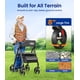 thumbnail image 4 of Andadores para personas mayores, andador Z21 con asiento que soporta 169 kg, ruedas grandes de 20 cm para todo terreno, asiento ergonómico en arco y respaldo ultraligero de 15 cm, andador plegable, do, 4 of 5
