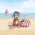 thumbnail image 2 of Grove, Beth 15x15 Black Ornate Wood Framed with Double Matting Museum Art Print Titled - Summer Paws Patriotic III, 2 of 4