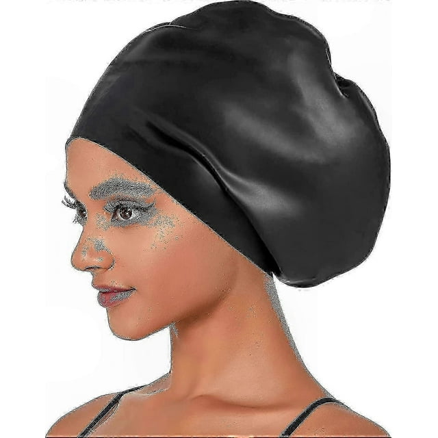 Large Waterproof Swim Cap for Long Hair, Braids, and Dreadlocks - Soft Silicone Cap for Women, Men, and Kids