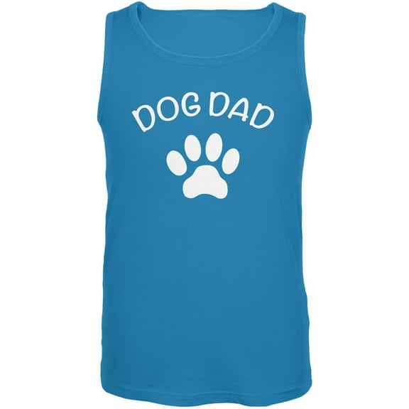 Father's Day Dog Dad Turquoise Adult Tank Top - Medium