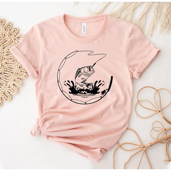 Fishing T-shirt Hobby Shirt Fisherman Tee Sassy Top Lover Gift Fishy Funny Mother's Day Heart Beat Pulse Angling Angler Catching Fish Fathers Daddy Grandad