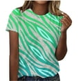 thumbnail image 1 of Tops de Algodón para Mujeres Impreso Cuello Redondo Mangas Cortas Casual, Camiseta para el Hogar Y el Uso Diario, 1 of 4