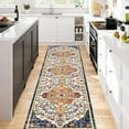 thumbnail image 4 of Findosom 2'x8' Vintage Runner Rug 0.4" Distressed Hallway Rug Non Slip Laundry Runner Rug Decor Rug Washable Runner Rug Kitchen Floor Mat Entryway Rug Runner for Laundry Kitchen Dark, Orange, 4 of 7