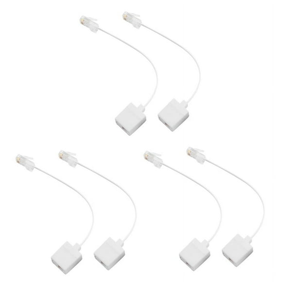 6 Socket 8P4C / RJ45 Male RJ11 6P4C to Female M / F Adapter Telephone Ethernet